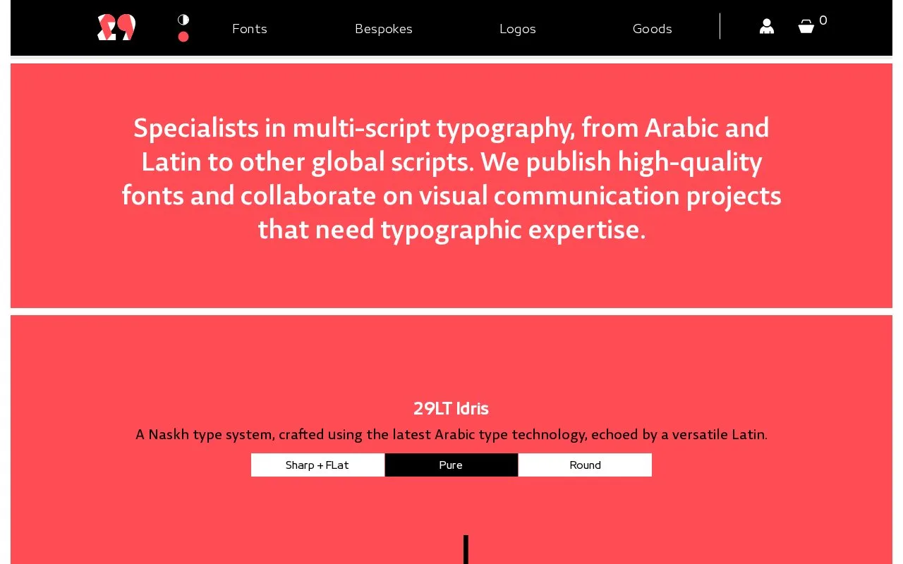 Screenshot of the 29LT homepage