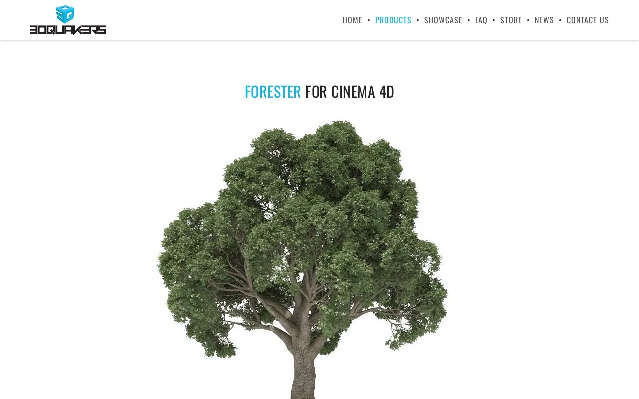 Screenshot of the Forester homepage