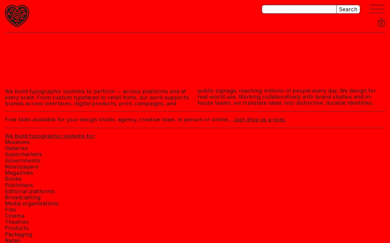 Screenshot of the A2-TYPE homepage