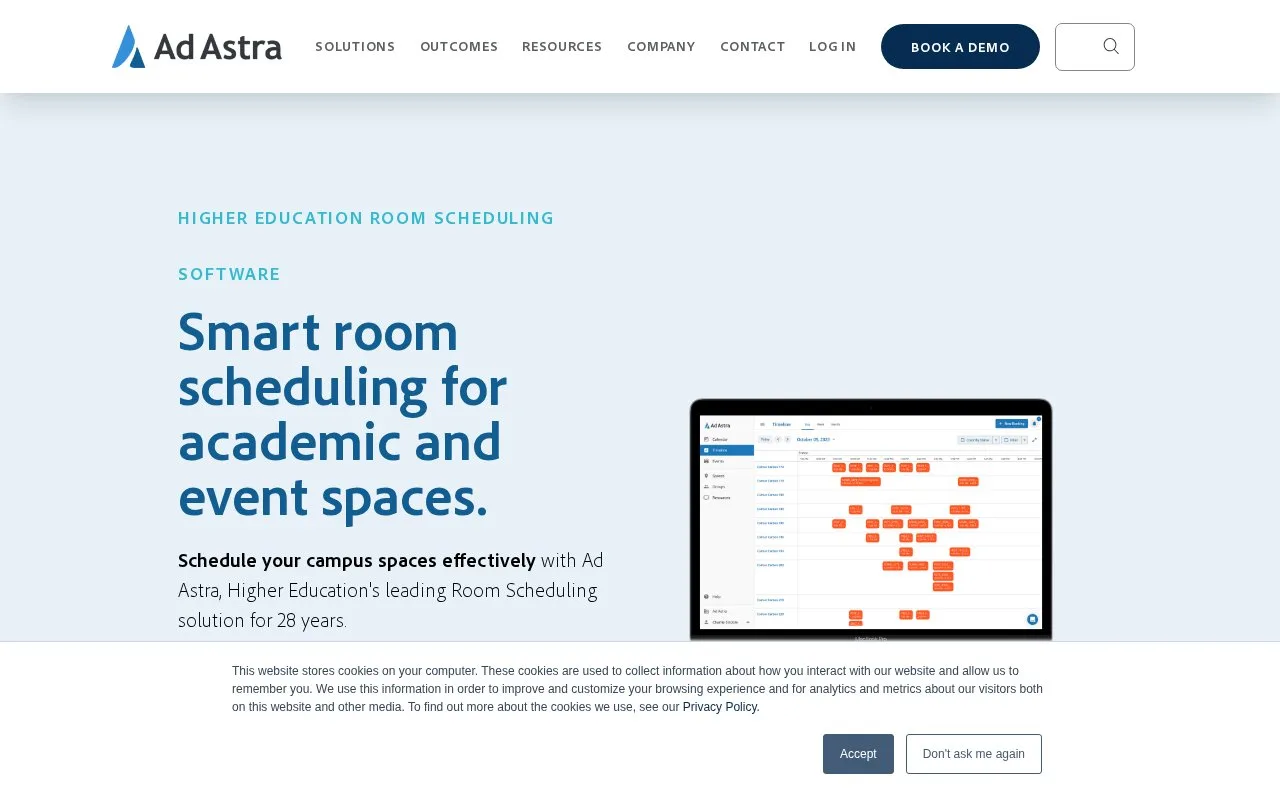 Screenshot of the Ad Astra homepage