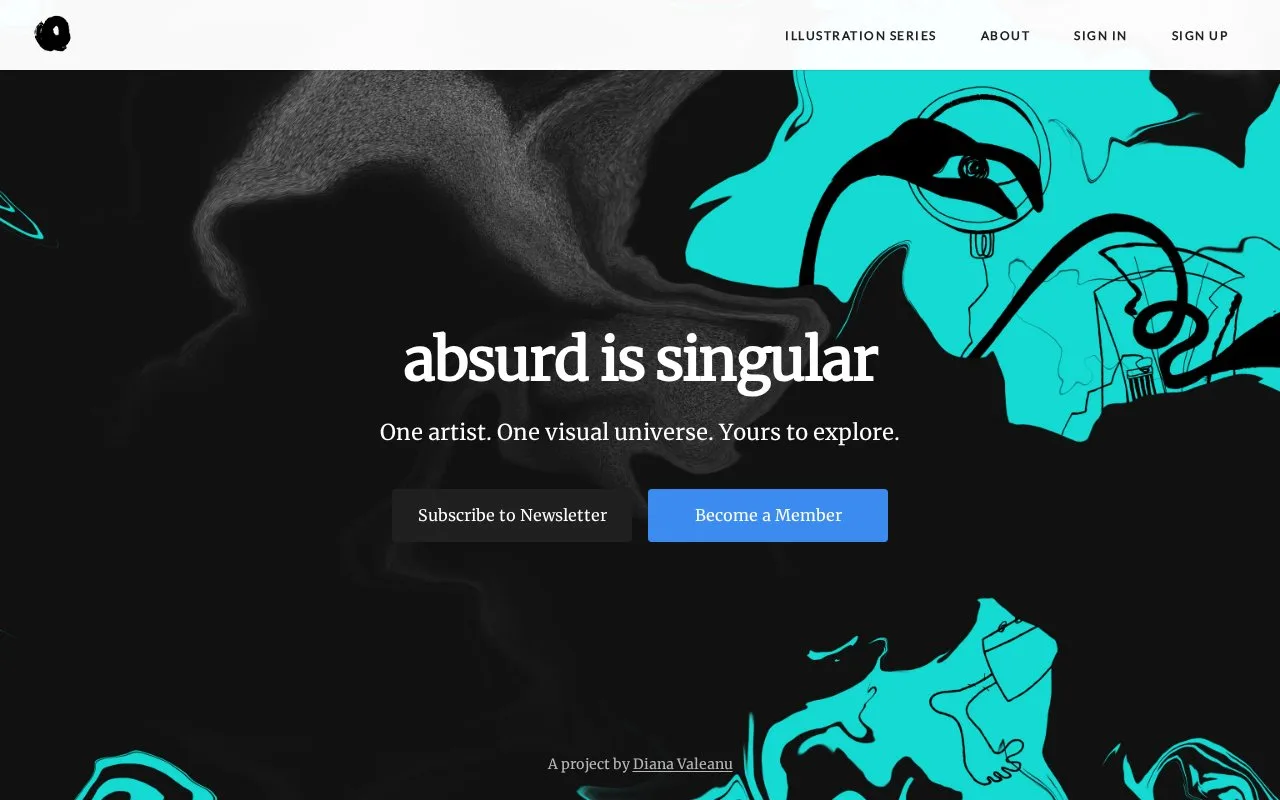 Screenshot of the Absurd Design homepage