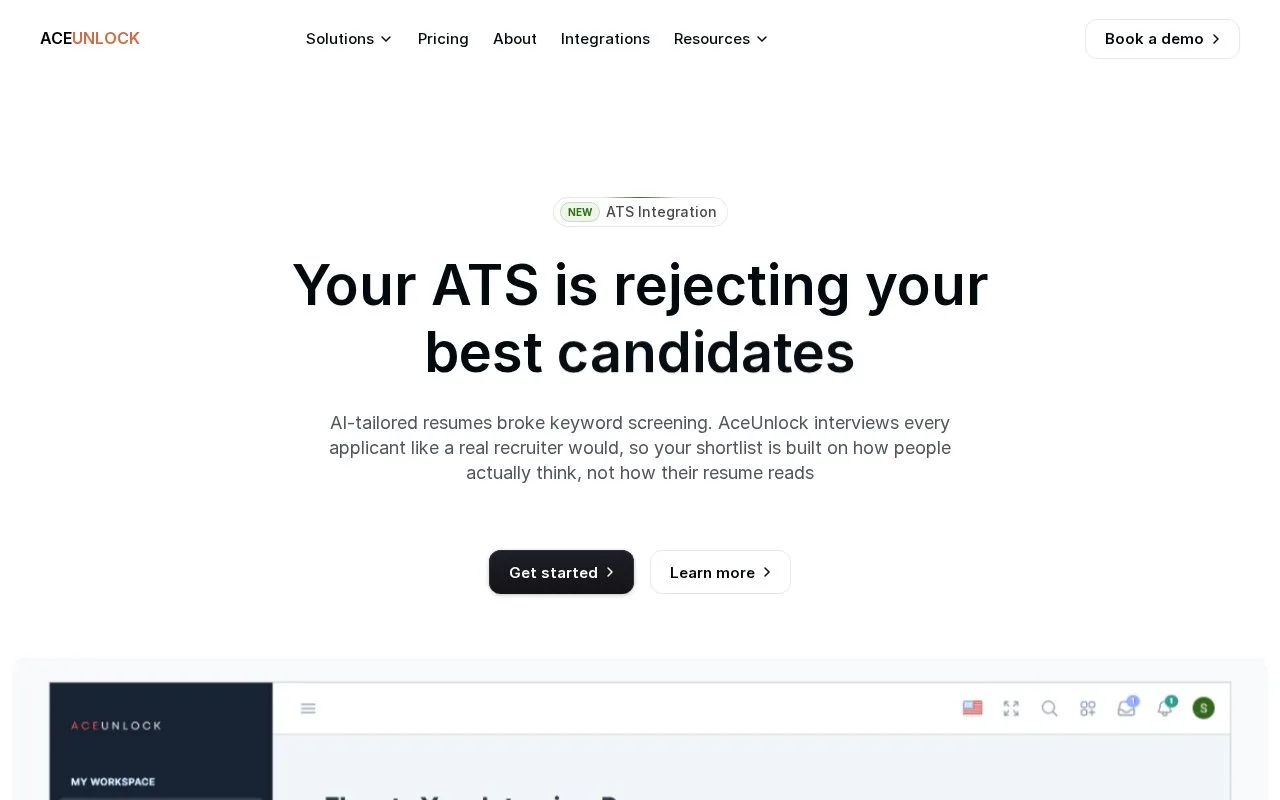 Screenshot of the AceUnlock homepage