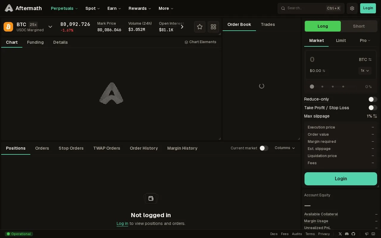 Screenshot of the Aftermath homepage