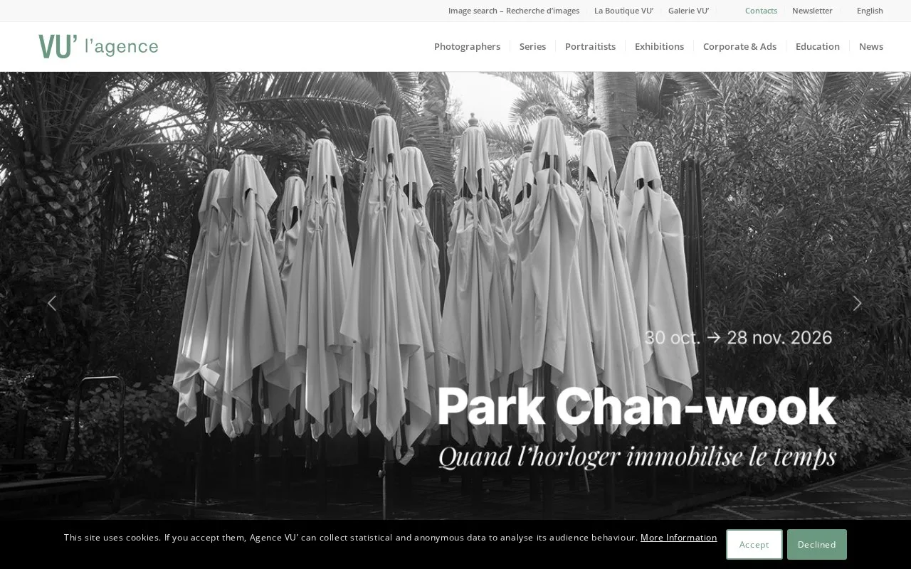 Screenshot of the Agence VU’ homepage