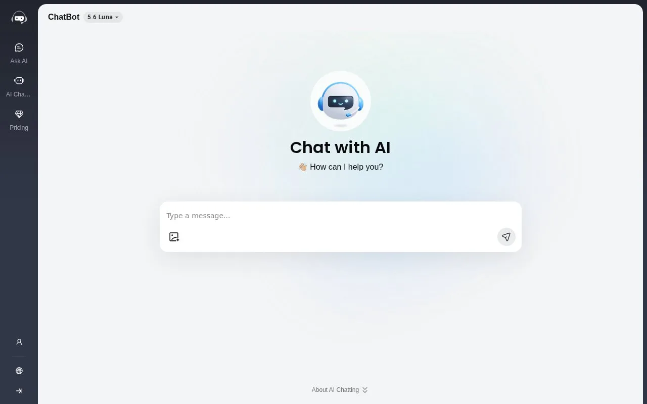 Screenshot of the AI Chatting homepage