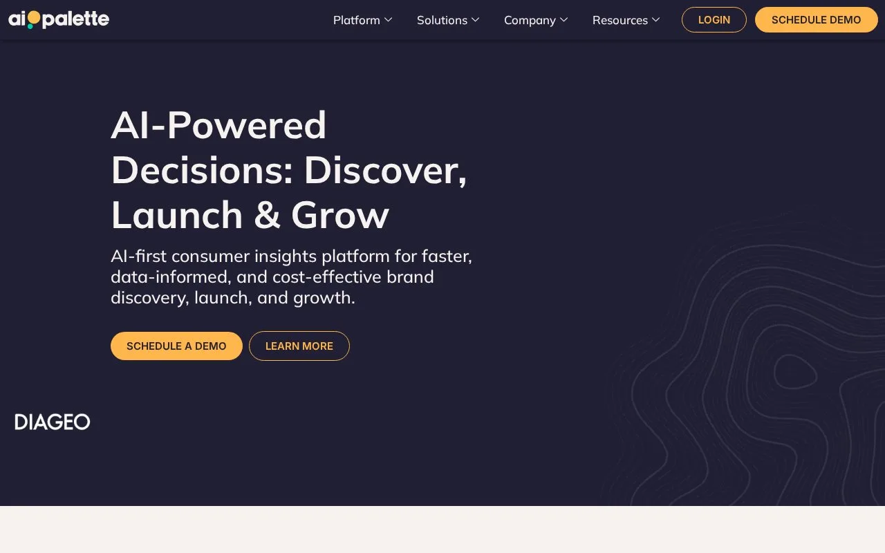 Screenshot of the Ai Palette homepage