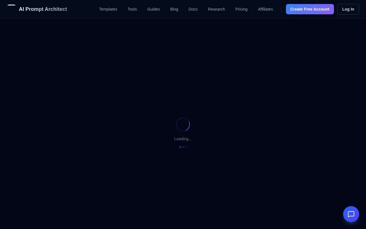 Screenshot of the AI Prompt Architect homepage