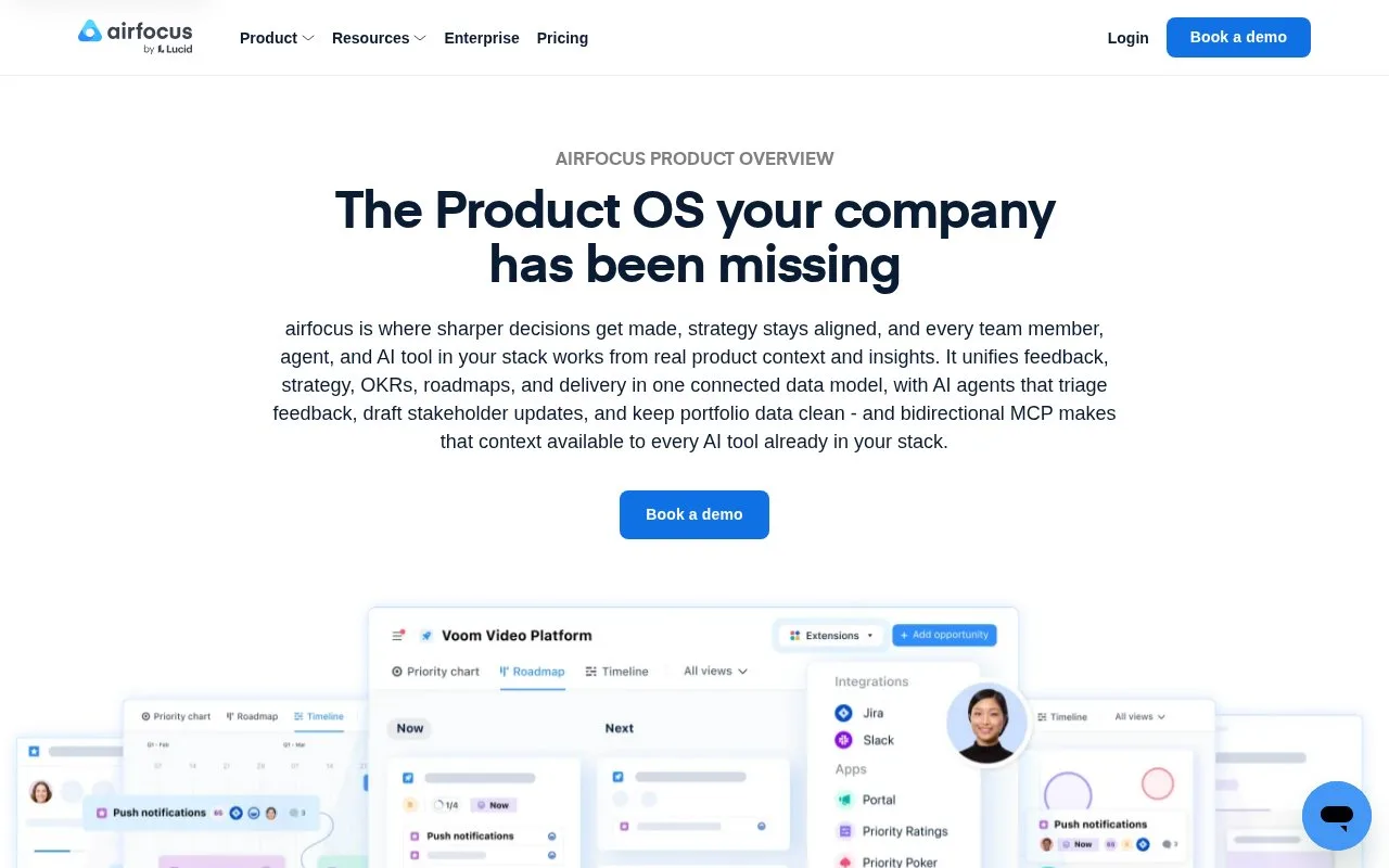 Screenshot of the airfocus homepage