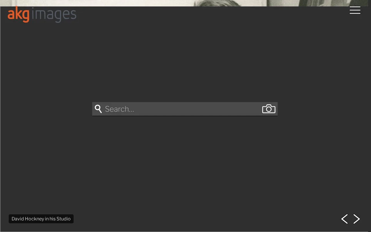 Screenshot of the akg-images homepage