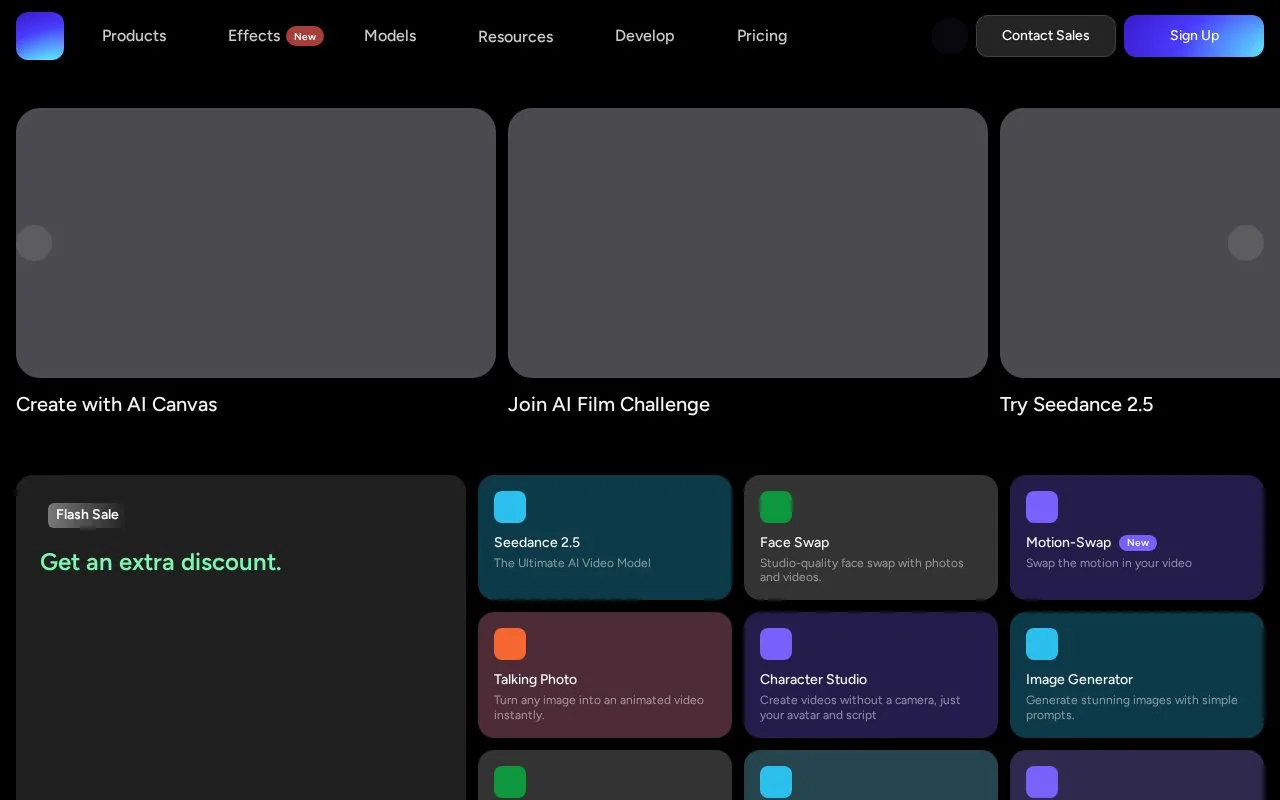 Screenshot of the AKOOL homepage