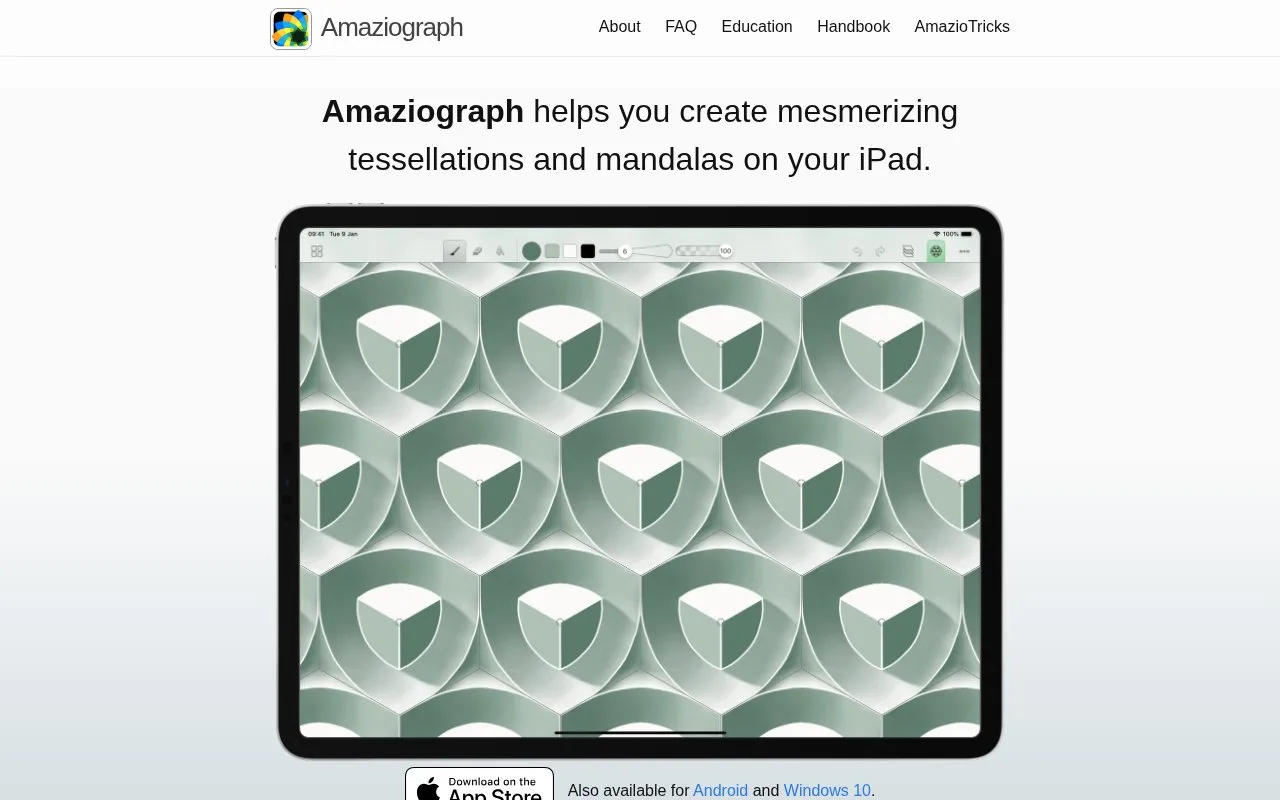 Screenshot of the Amaziograph homepage