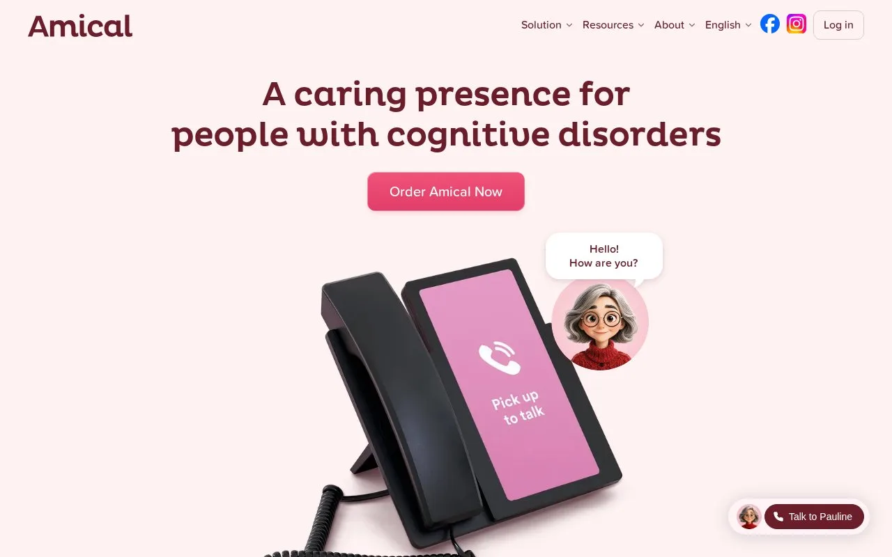 Screenshot of the Amical homepage