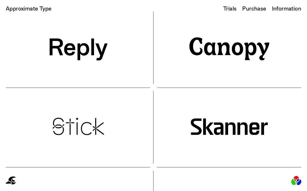 Screenshot of the Approximate Type homepage