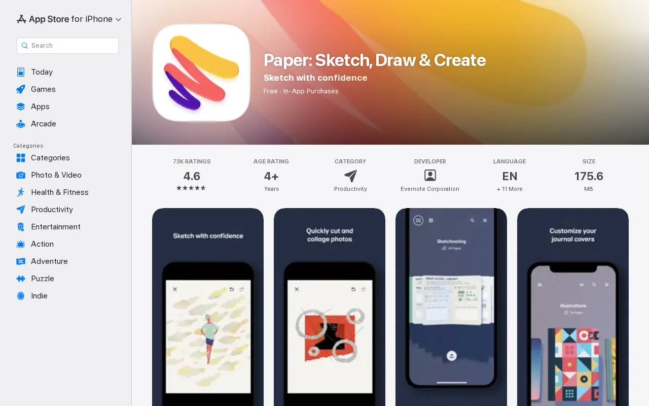 Screenshot of the Paper: Sketch, Draw & Create homepage