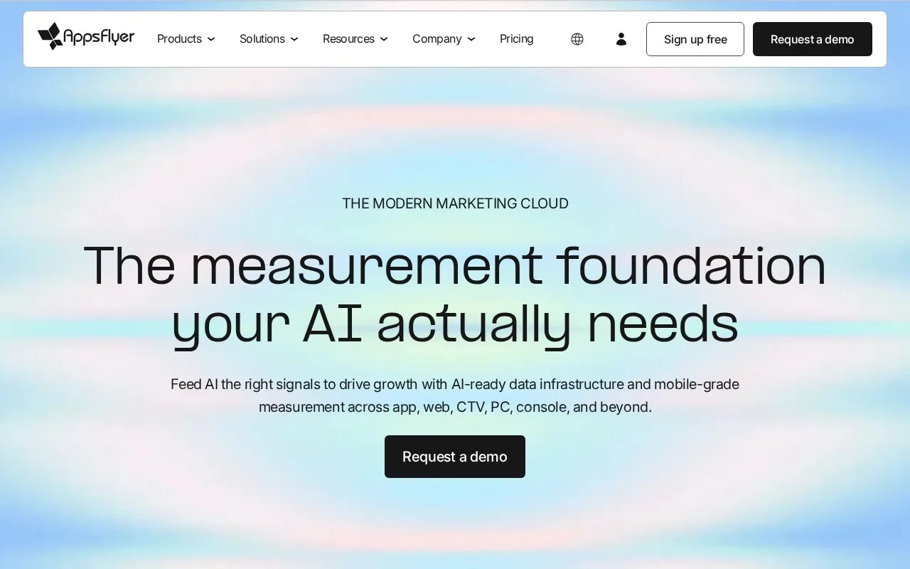 Screenshot of the AppsFlyer homepage