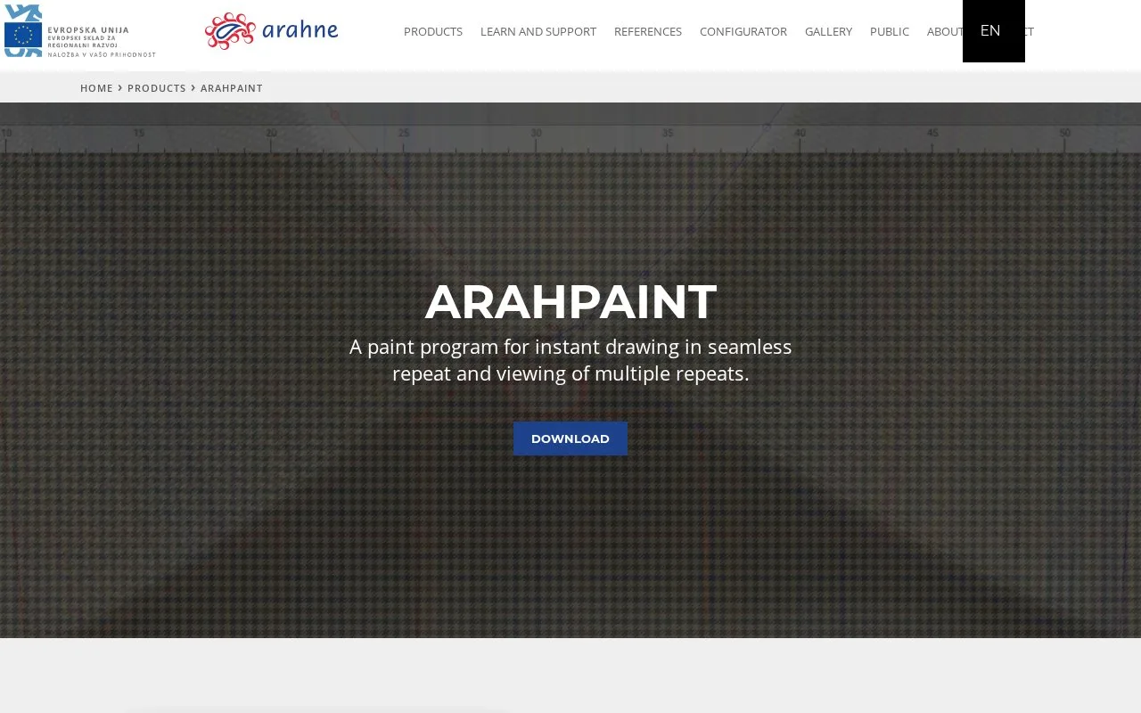 Screenshot of the ArahPaint homepage