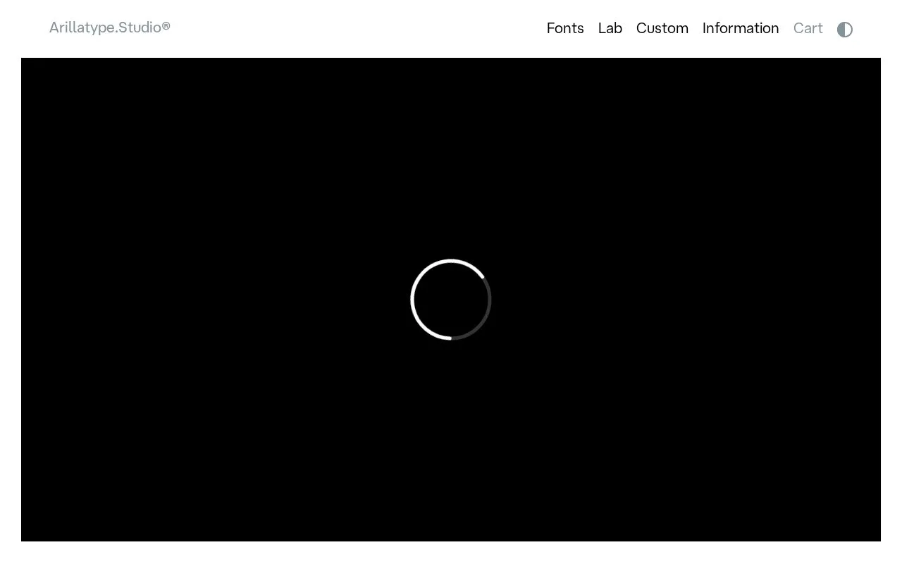 Screenshot of the Arillatype.Studio homepage