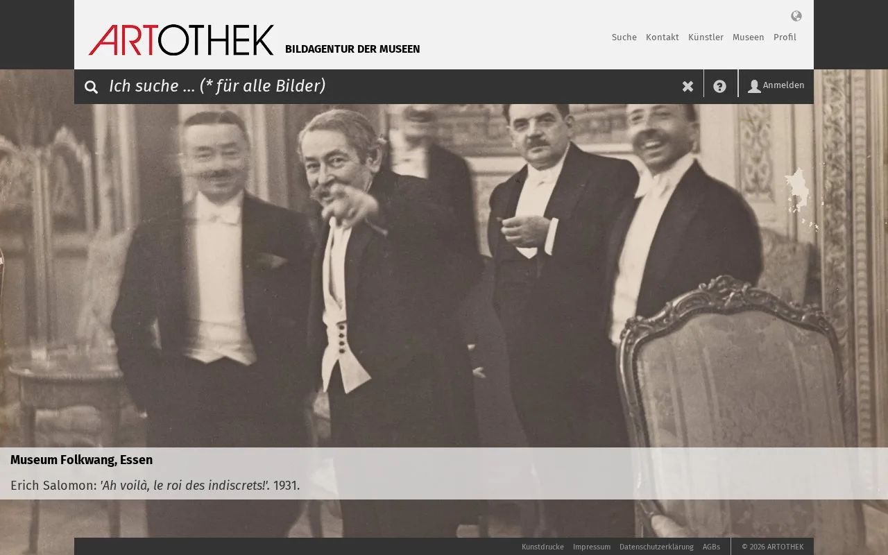 Screenshot of the Artothek homepage