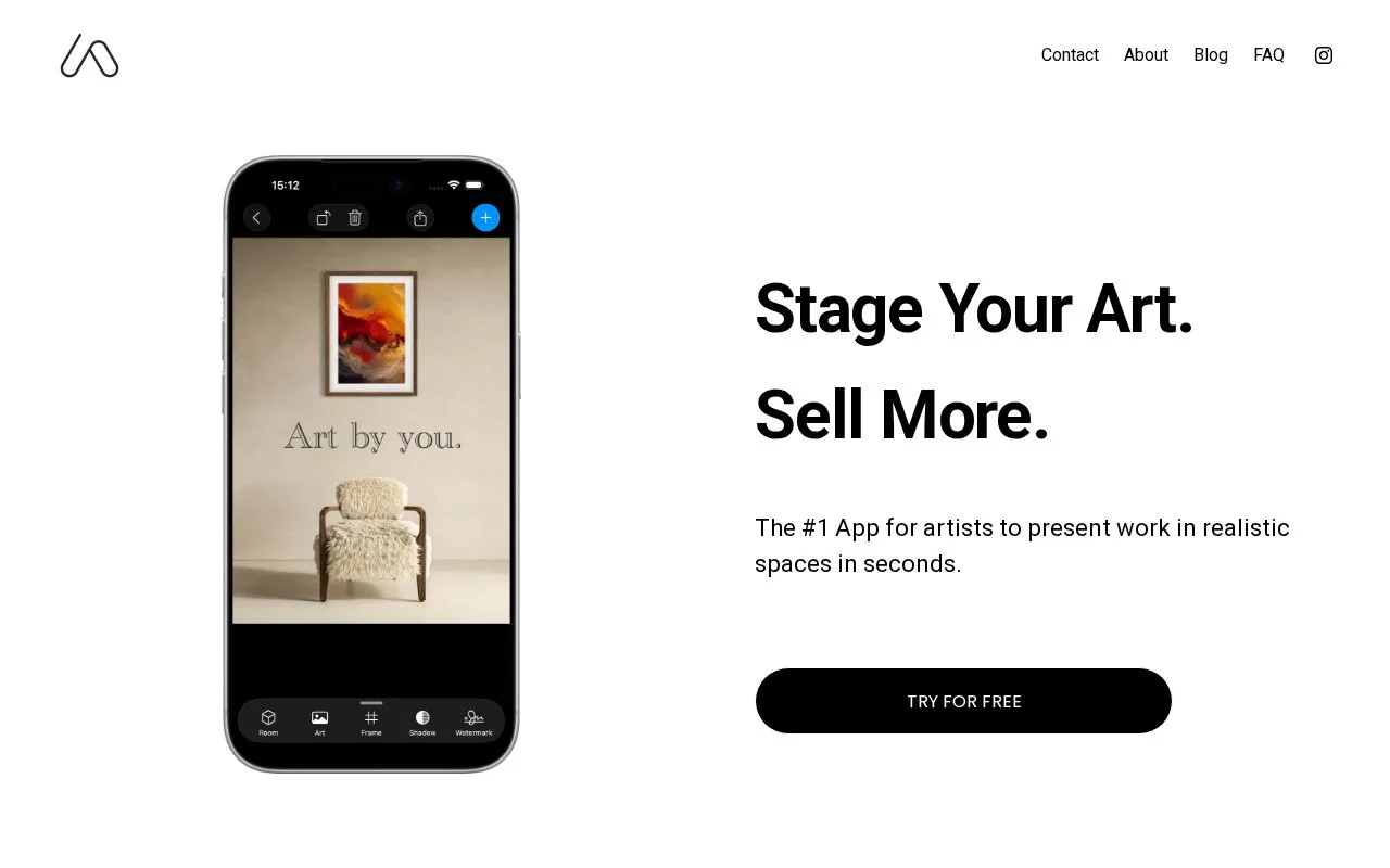 Screenshot of the ArtStage homepage