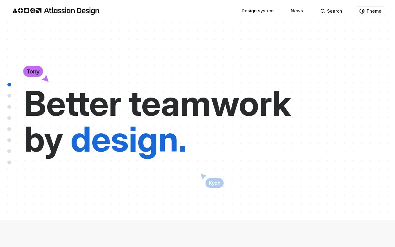Screenshot of the Atlassian Design System homepage