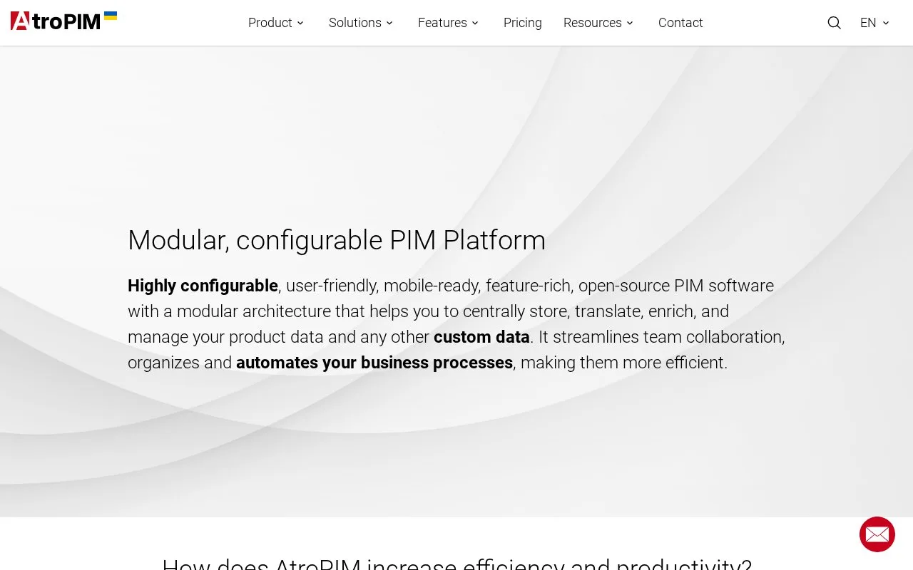 Screenshot of the AtroPIM homepage