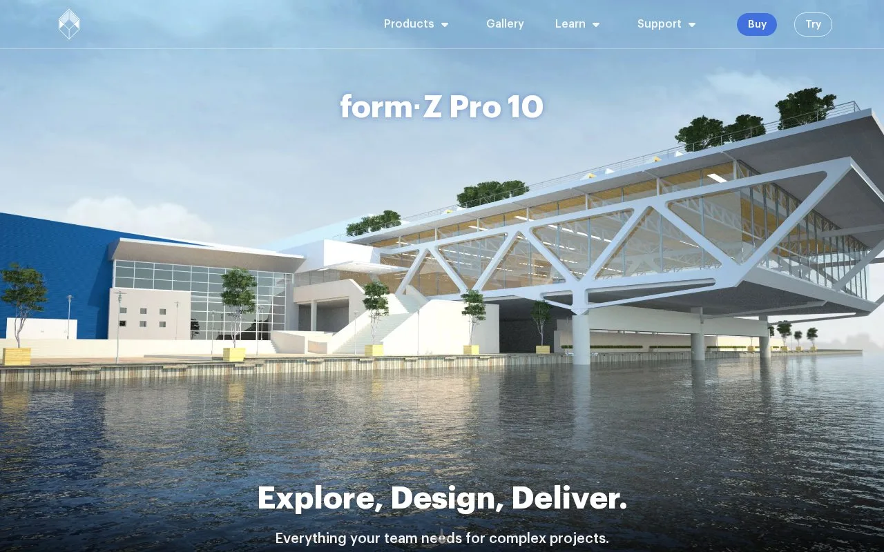 Screenshot of the formZ homepage