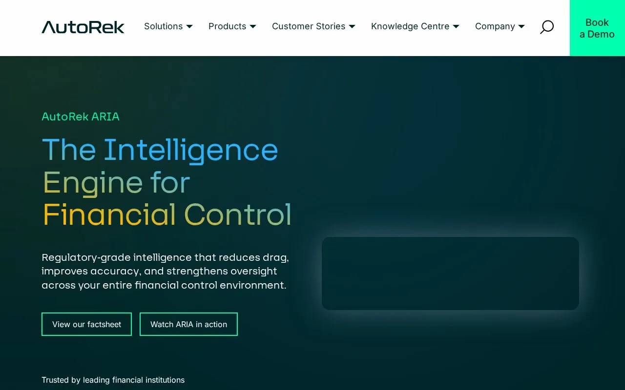 Screenshot of the AutoRek homepage