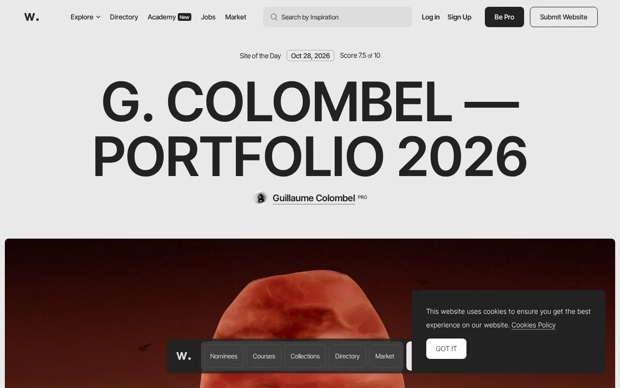 Screenshot of the Awwwards homepage