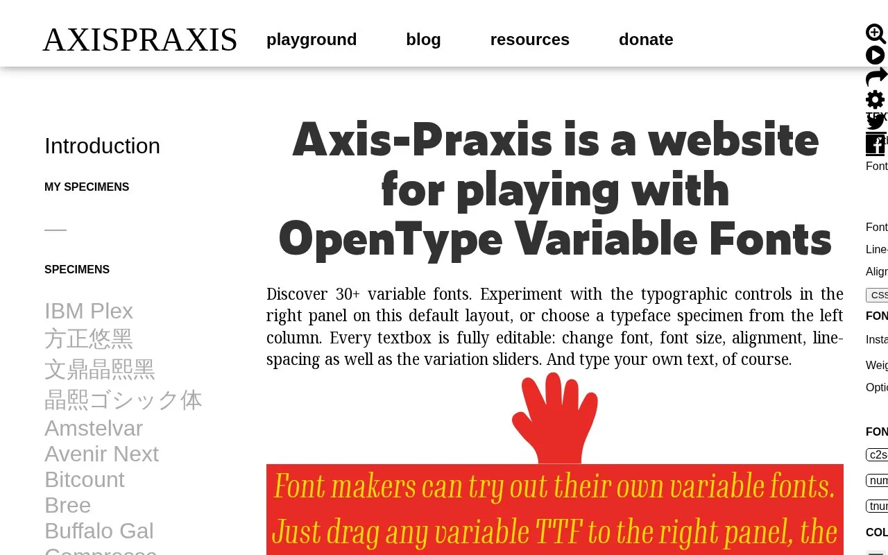 Screenshot of the Axis-Praxis homepage