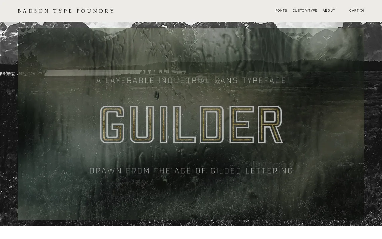 Screenshot of the Badson Type Foundry homepage