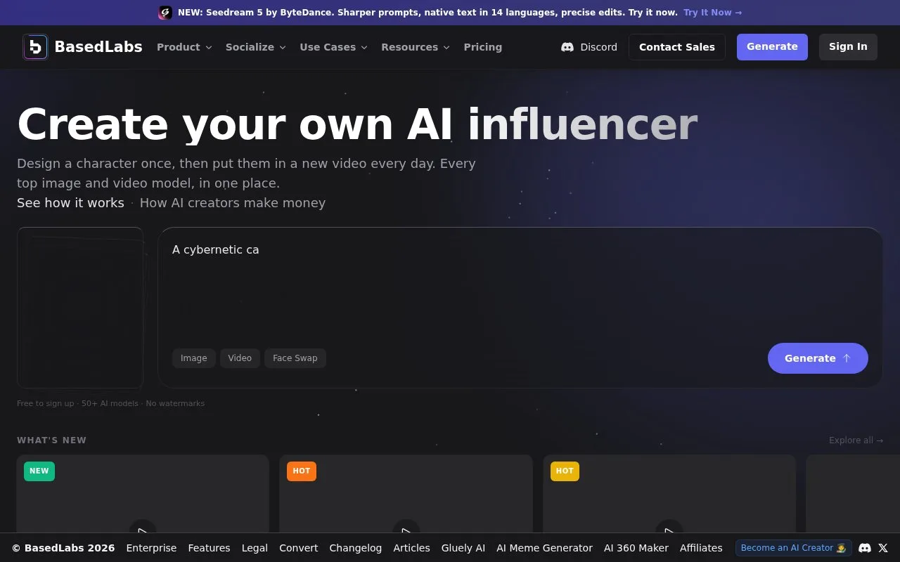 Screenshot of the BasedLabs.ai homepage