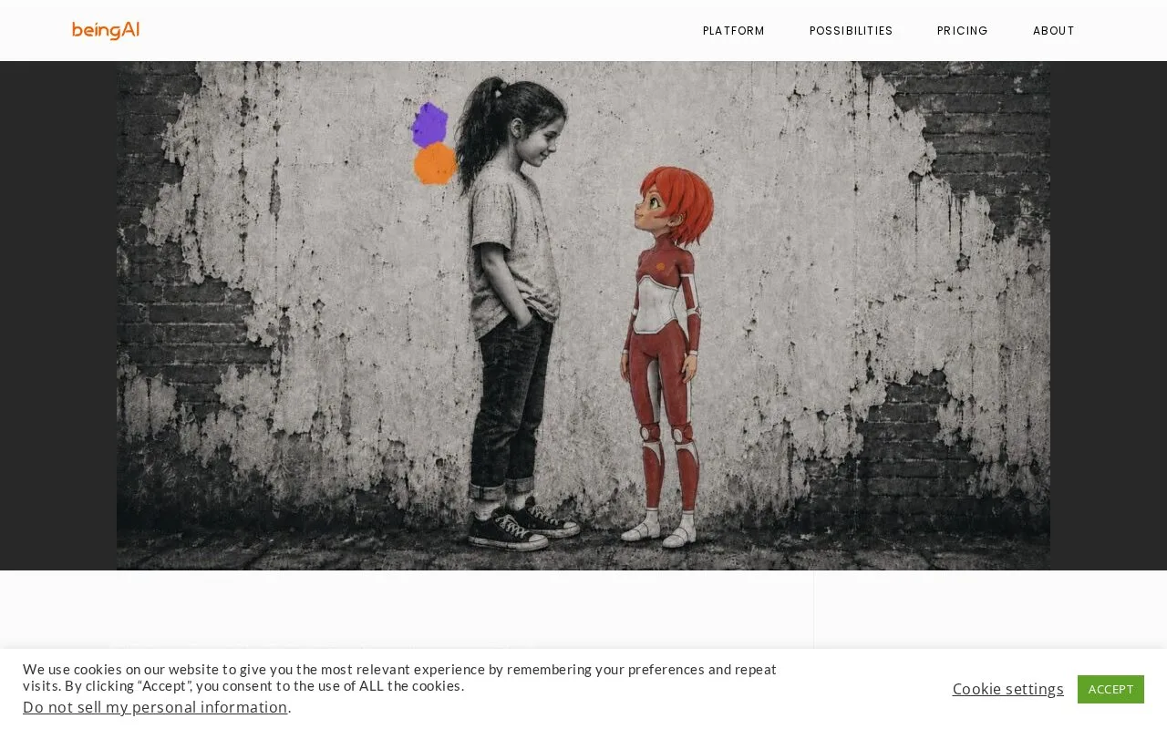 Screenshot of the beingAI homepage