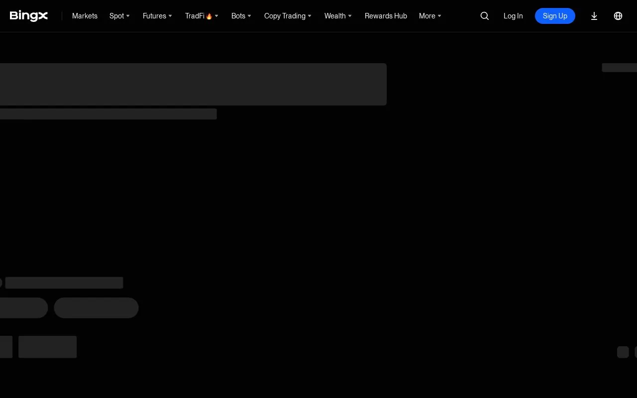 Screenshot of the BingX homepage