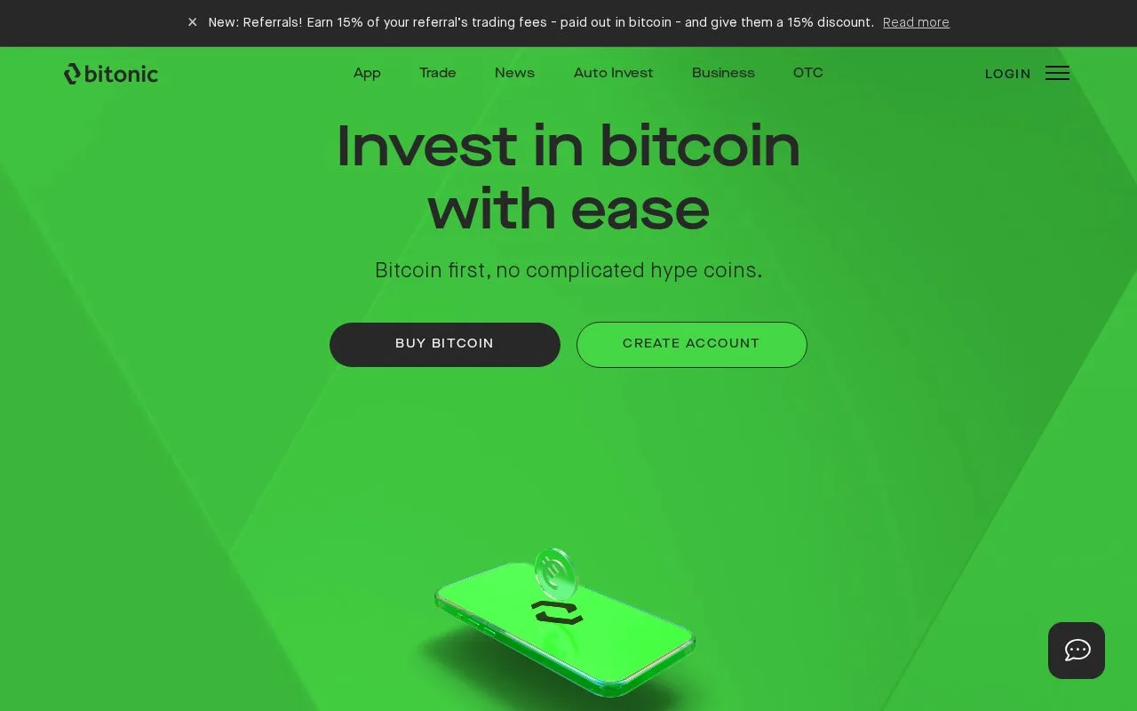 Screenshot of the Bitonic homepage