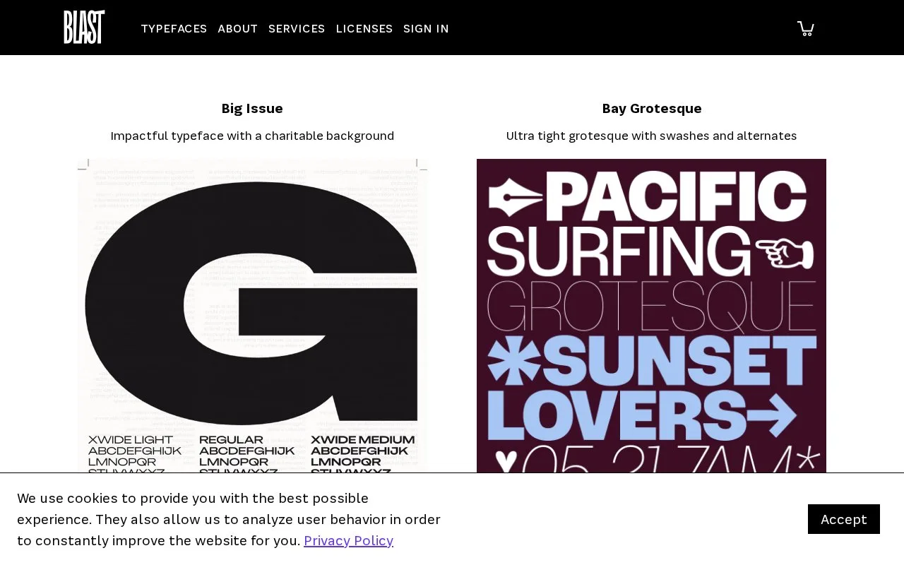 Screenshot of the Blast Foundry homepage