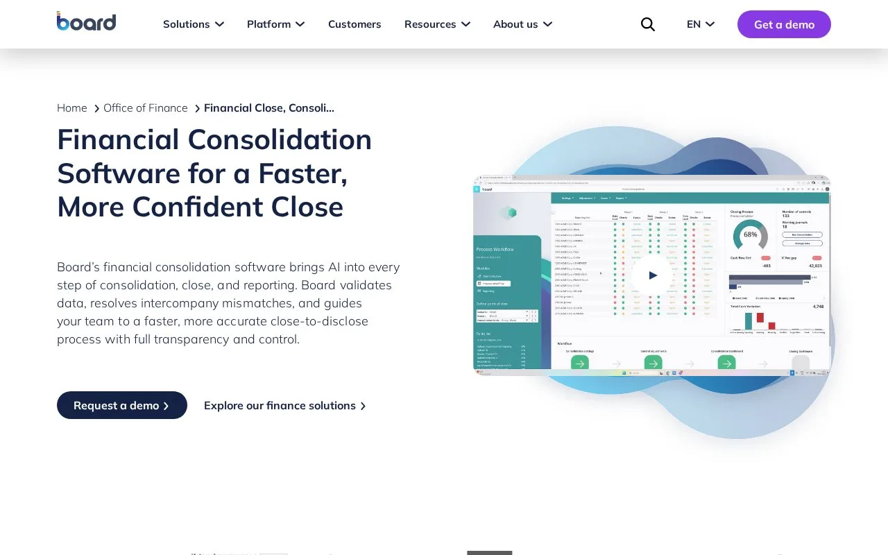 Screenshot of the Board homepage
