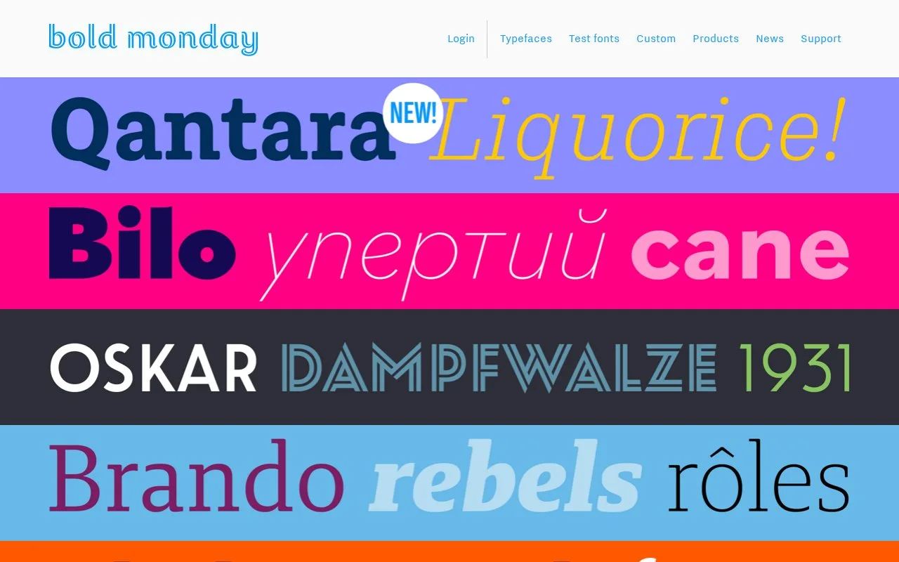 Screenshot of the Bold Monday homepage
