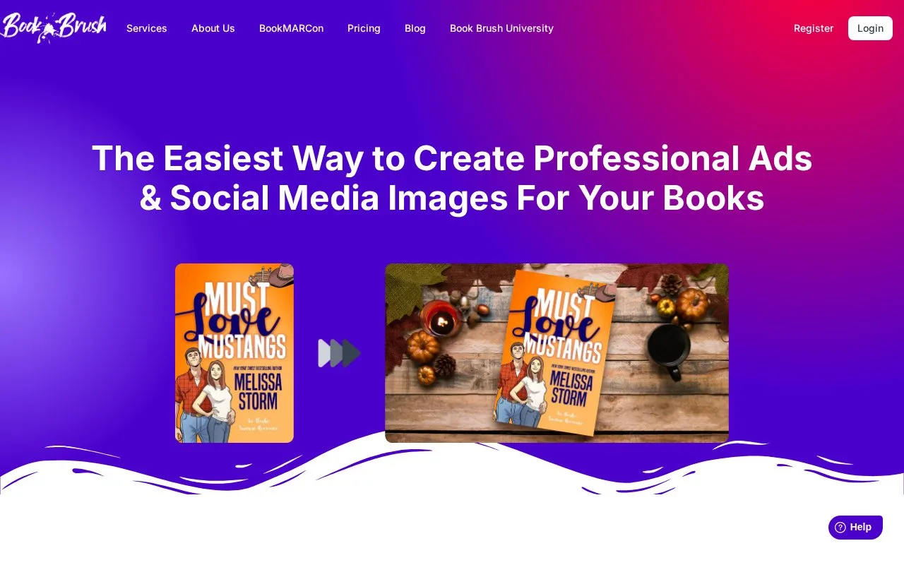 Screenshot of the Book Brush homepage