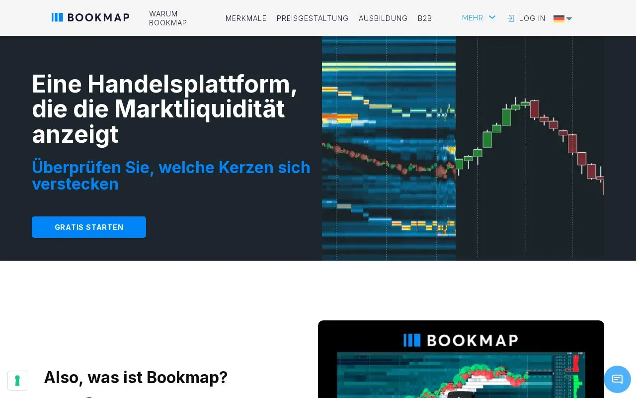 Screenshot of the Bookmap homepage