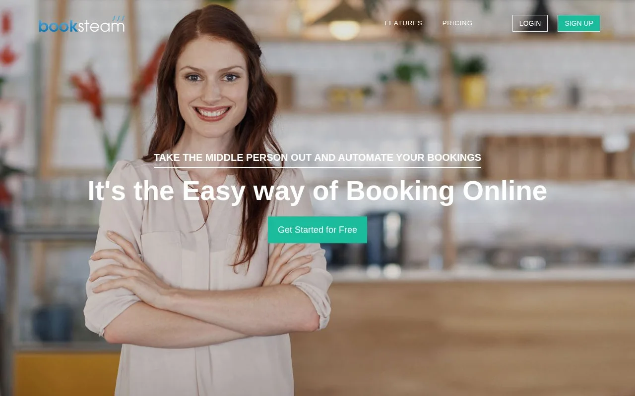 Screenshot of the BookSteam homepage
