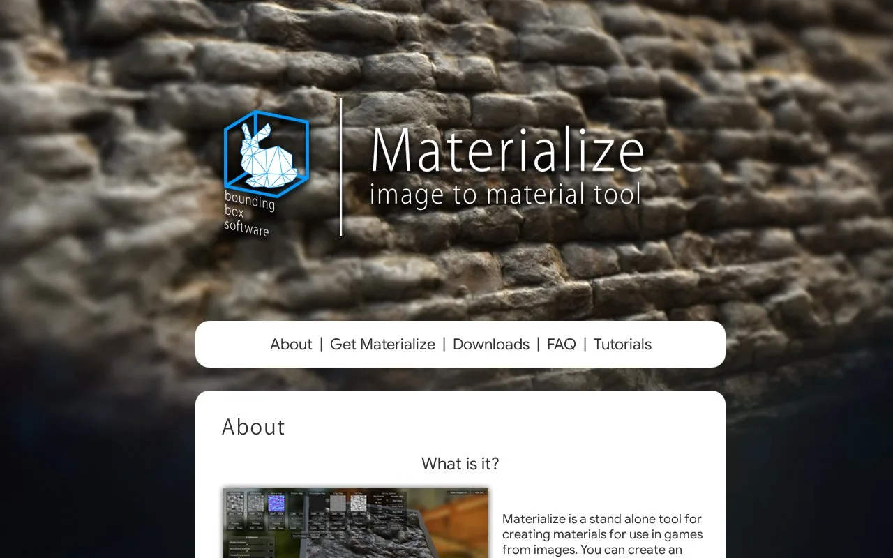 Screenshot of the Materialize homepage