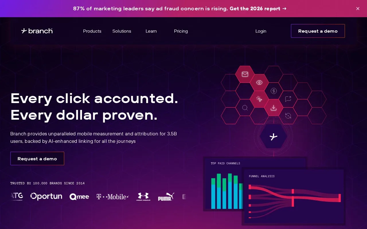 Screenshot of the Branch homepage