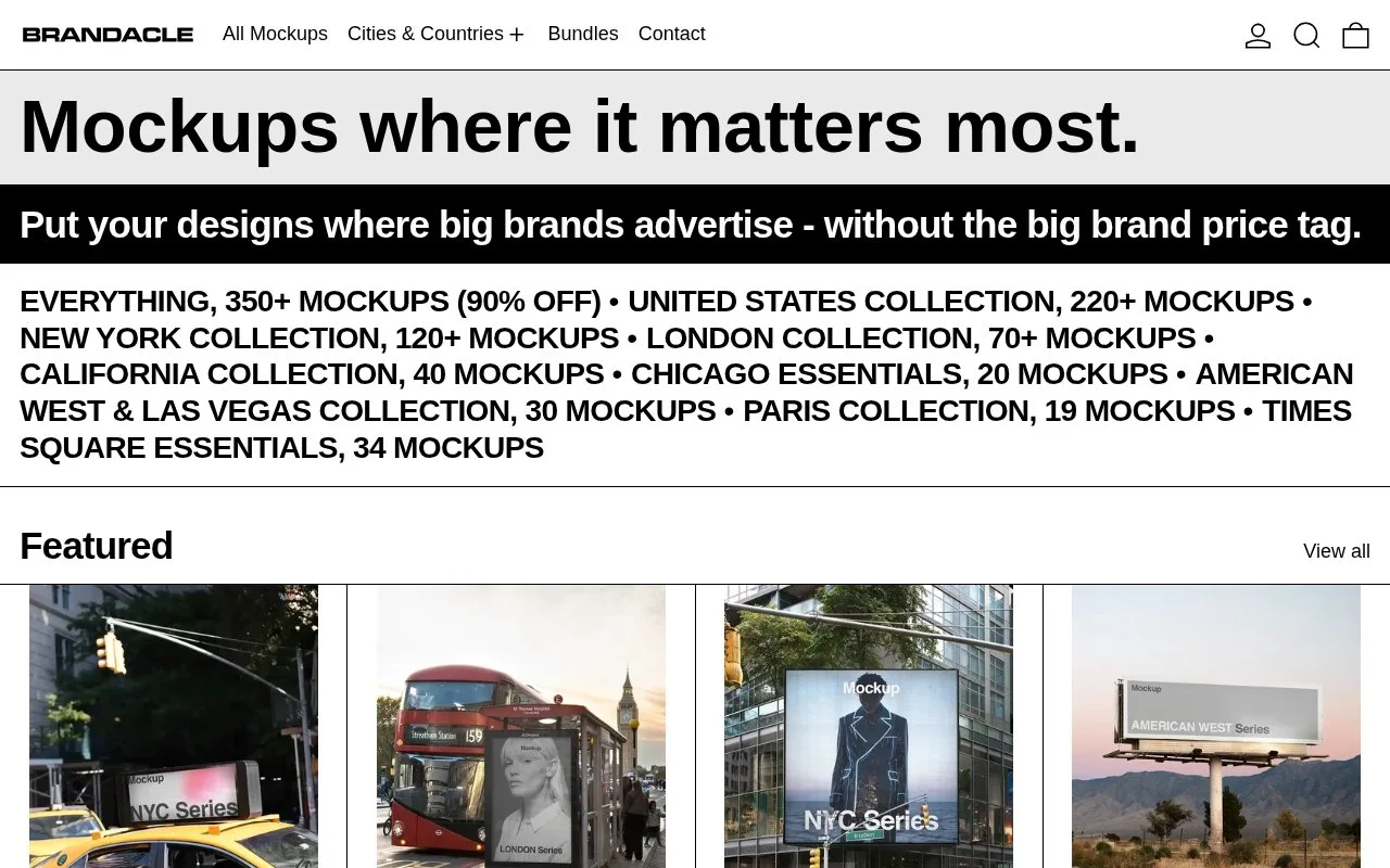 Screenshot of the Brandacle homepage