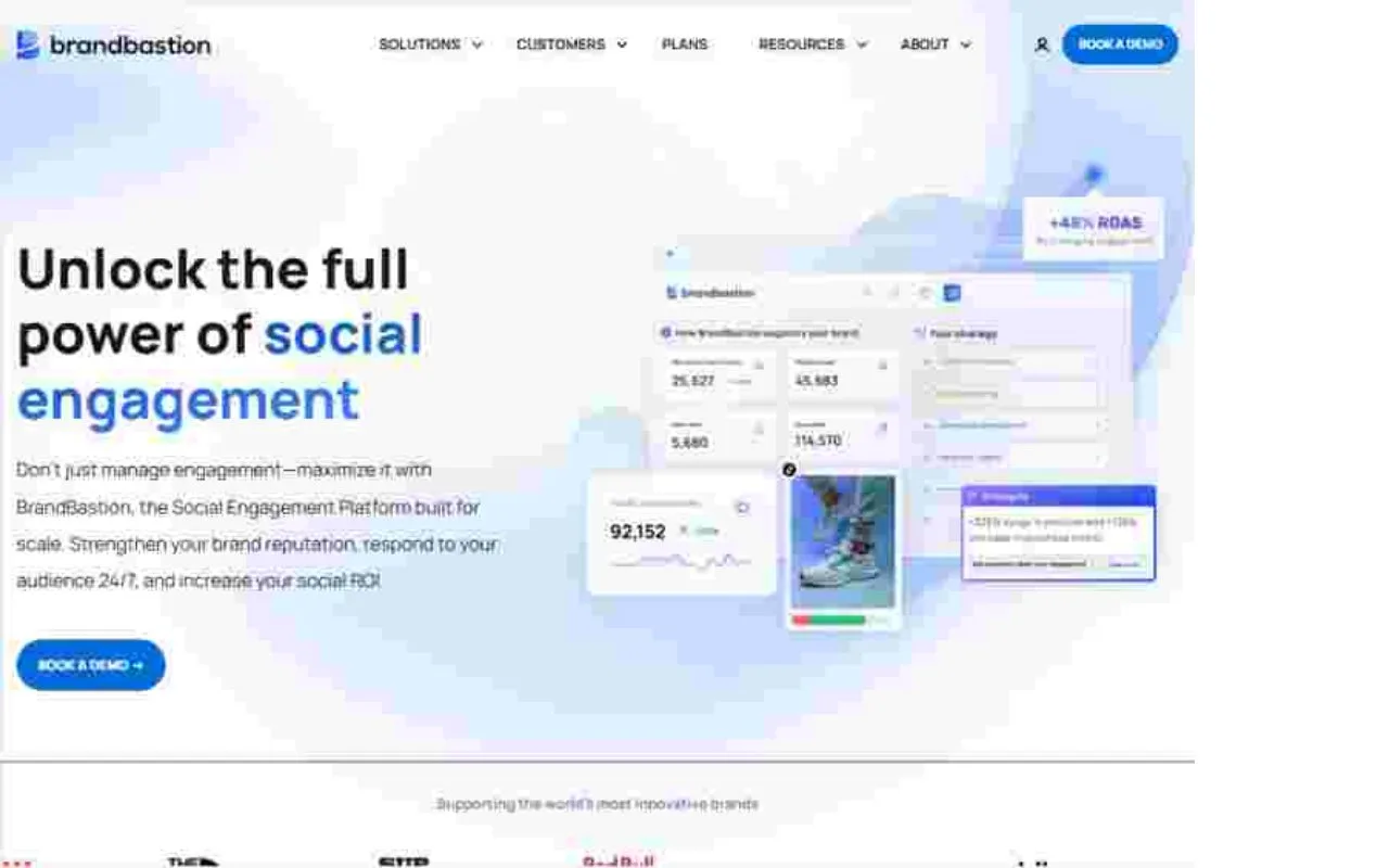 Screenshot of the BrandBastion homepage