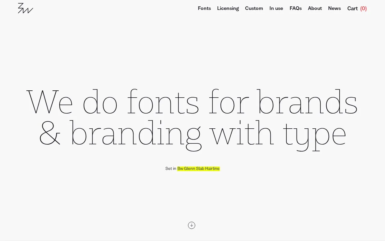 Screenshot of the Branding with Type homepage