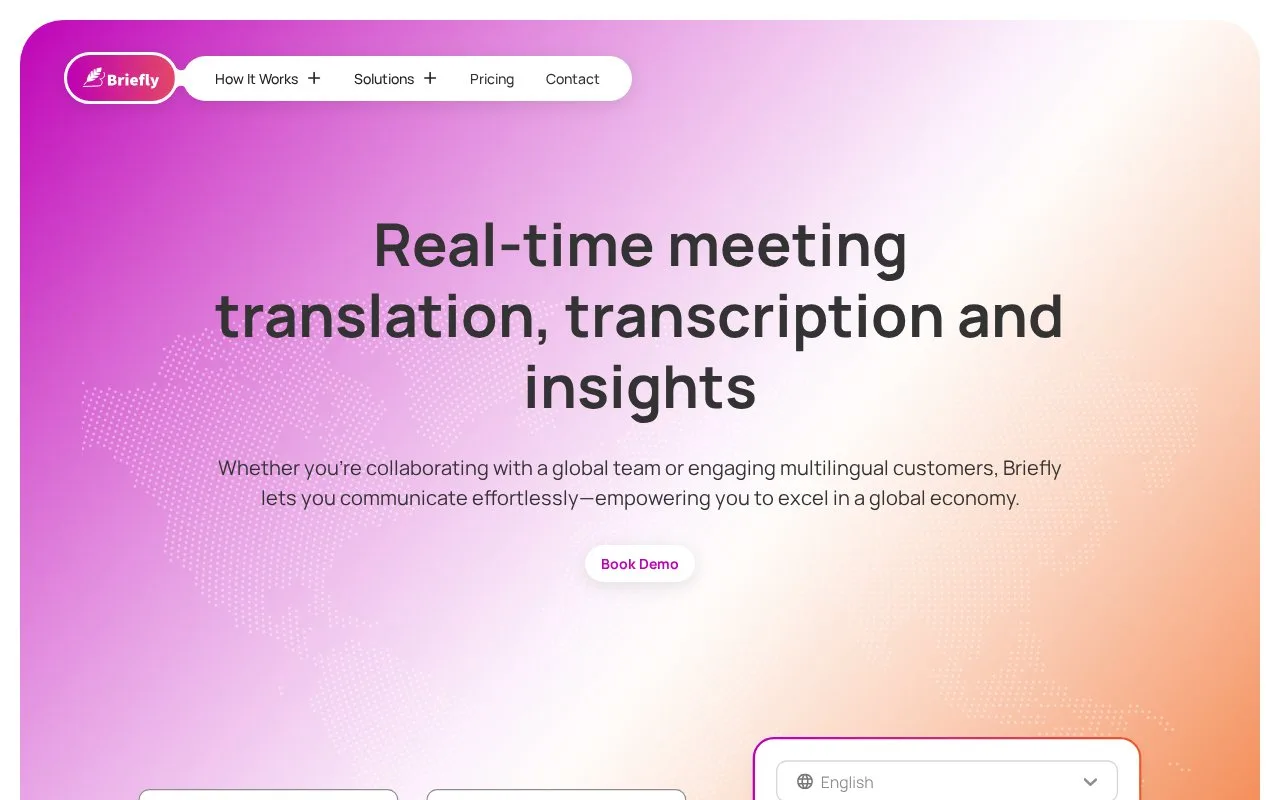 Screenshot of the BrieflyAI homepage