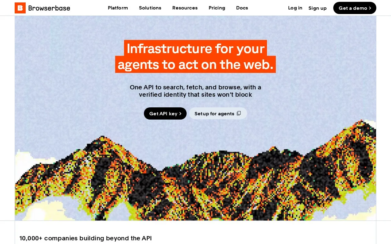 Screenshot of the Browserbase homepage