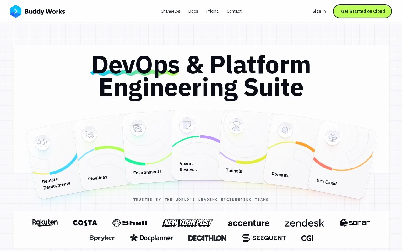 Screenshot of the Buddy homepage