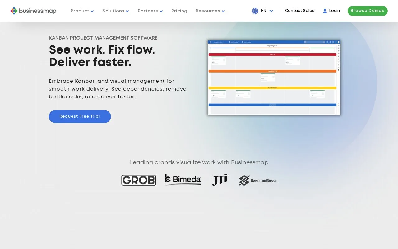 Screenshot of the Businessmap homepage