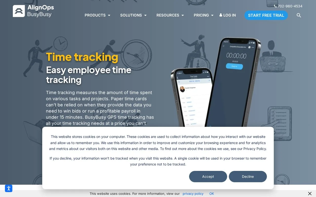 Screenshot of the BusyBusy homepage
